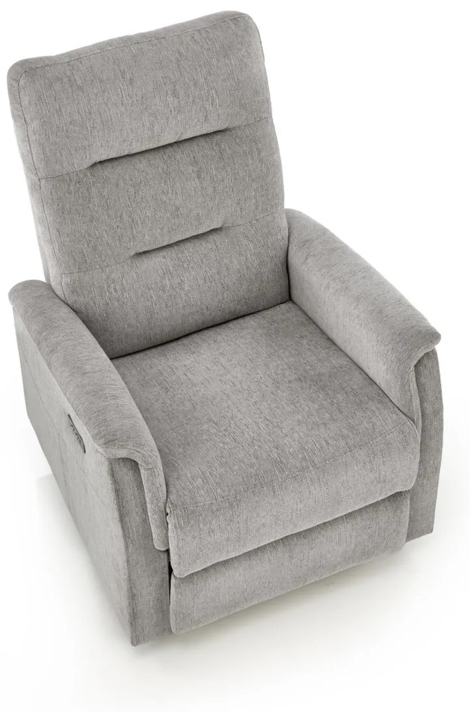 Fotoliu recliner Jamal stofa gri H105 cm
