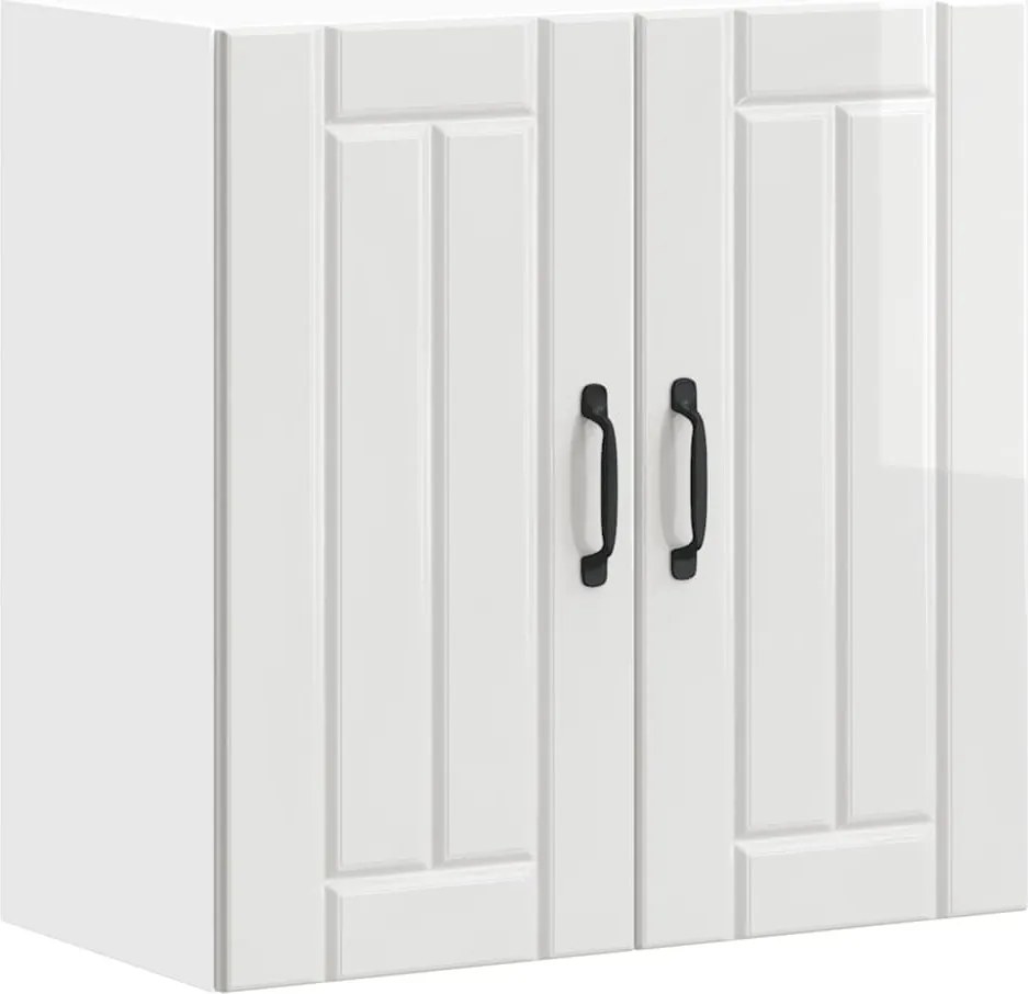 vidaXL Dulap de bucatarie "Lucca" din lemn prelucrat alb lucios