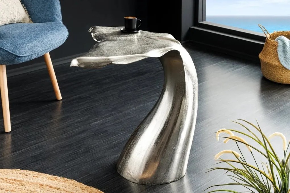 Masuta laterala design unic WILDLIFE WALFLOSSE 65cm argintiu A-44842 VC