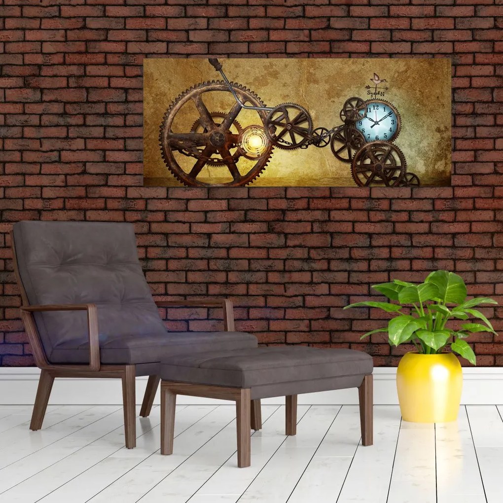 Tablou cu aparatele istorice ale ceasurilor (120x50 cm)