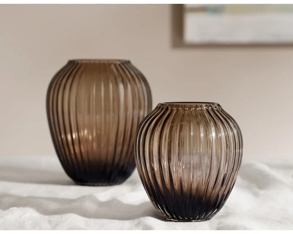 Vază din sticlă Kähler Design Omaggio, înălțime 18,5 cm, maro