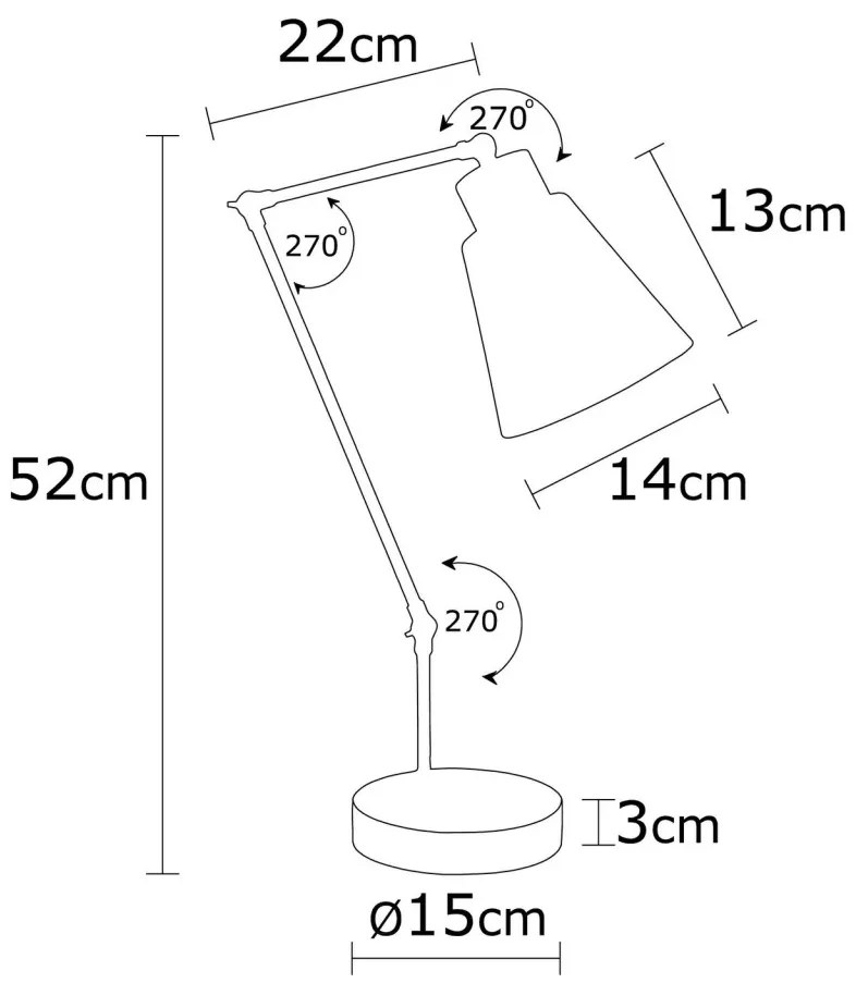 Veioză Manavgat Alb 52x14x14 cm