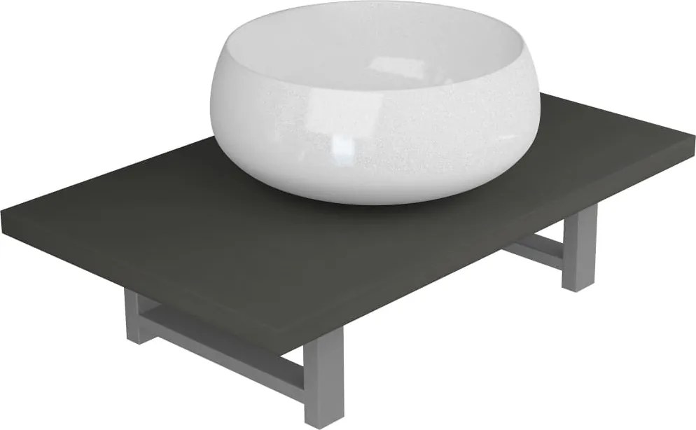 vidaXL Set mobilier de baie, 2 piese, gri, ceramică