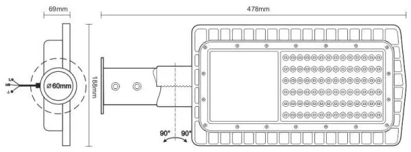 Lampă LED stradală LED/30W/230V 2700K