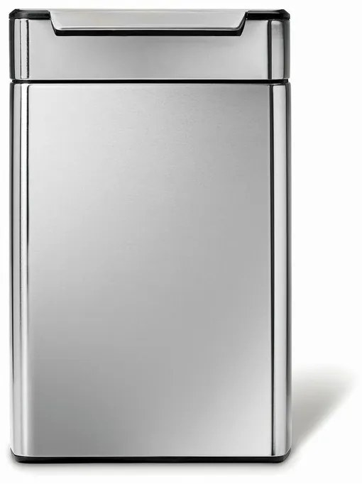 Cos tactil patrat pentru deseuri sortate 24 + 24 l otel mat, inox