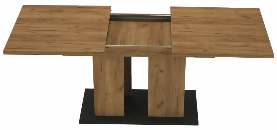 Masa dining, stejar craft auriu   grafit gri, 155-204x86 cm, FIDEL