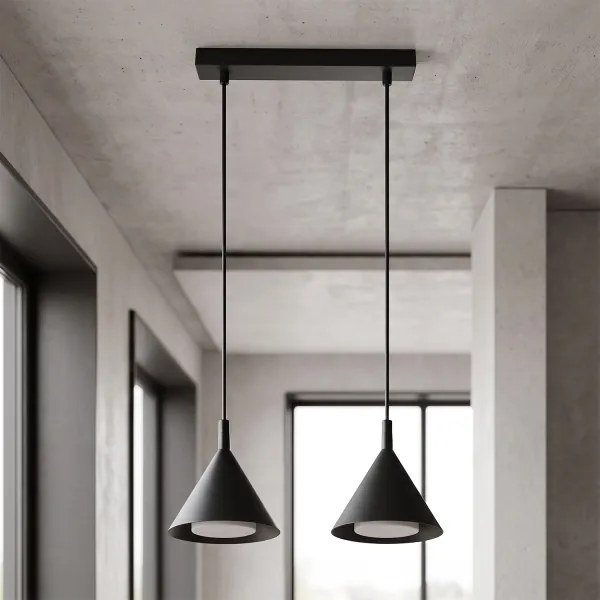 BRILAGI - LED Lustră suspendată pe cablu CONE DOUBLE 2xGX53/15W/230V neagră