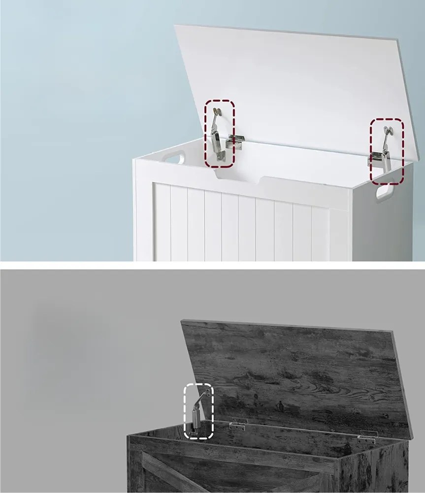 Cufăr de depozitare GRETA, 76x48x40 cm, alb Vasagle