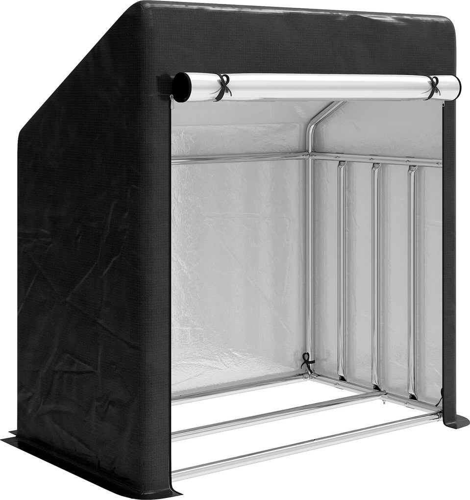 Outsunny Suport de Lemne de Exterior din Oțel cu Acoperire Impermeabilă 100x60x110 cm | Aosom Romania