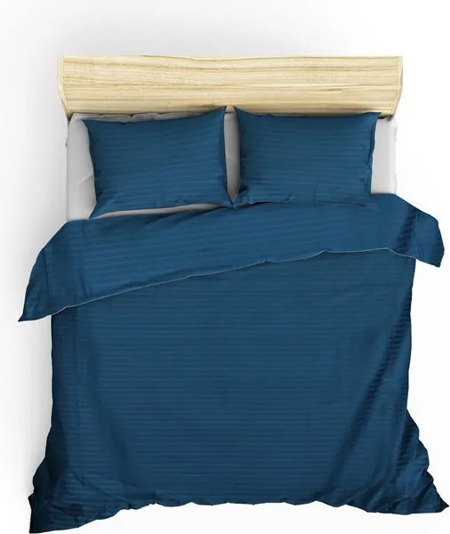 Lenjerie de pat dubla King (FR), L'essentiel Maison, Stripe, Albastru