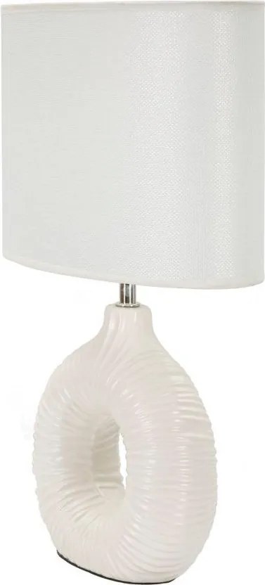 Veioză albă din ceramică cu abajur textil (înălțime 43 cm) Seta – Mauro Ferretti