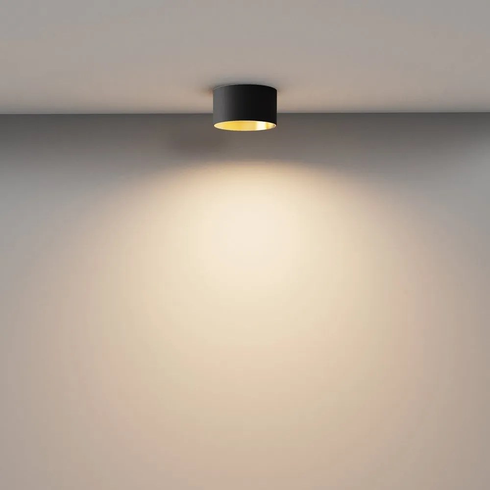 Spot LED aplicat design tehnic Vega D-12cm negru/auriu
