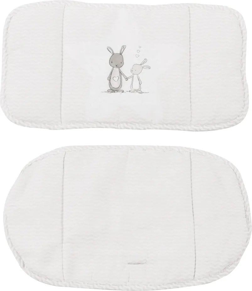 Pernă de scaun pentru copii albă Fox &amp; Bunny – Roba