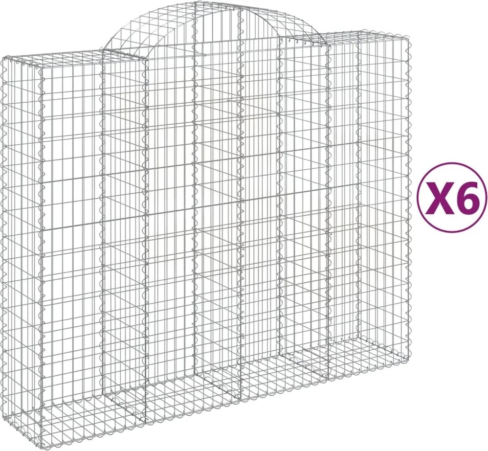 vidaXL Coșuri gabion arcuite 6 buc, 200x50x160/180 cm, fier galvanizat