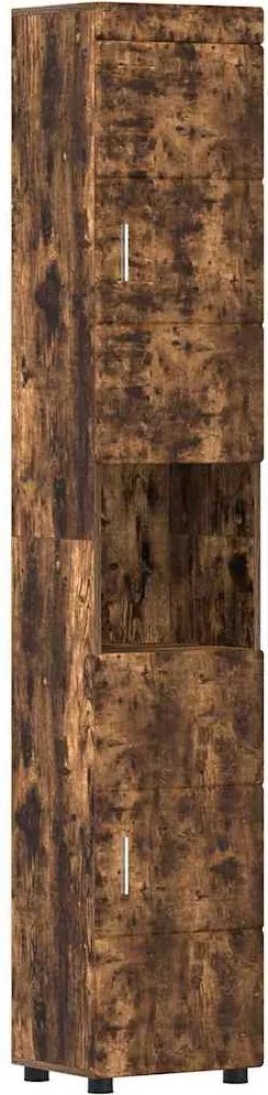vidaXL Set dulap baie TULUM Stejar fumuriu 37 x 31,5 x 203 cm