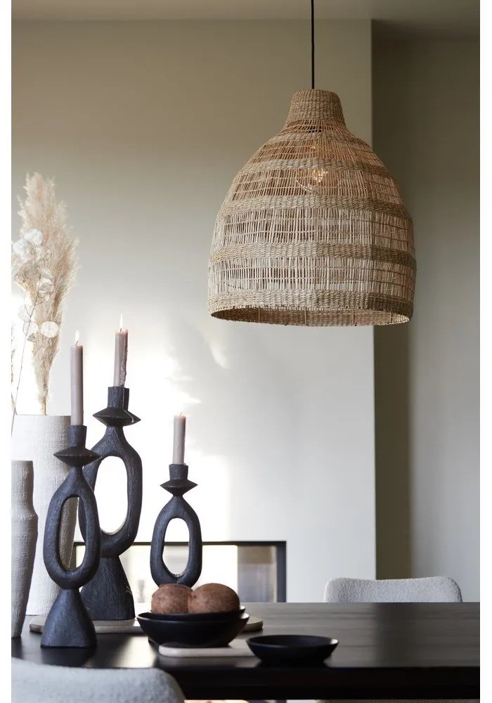 Lustră în culoare naturală cu abajur din iarbă de mare ø 50 cm Sagar – Light &amp; Living