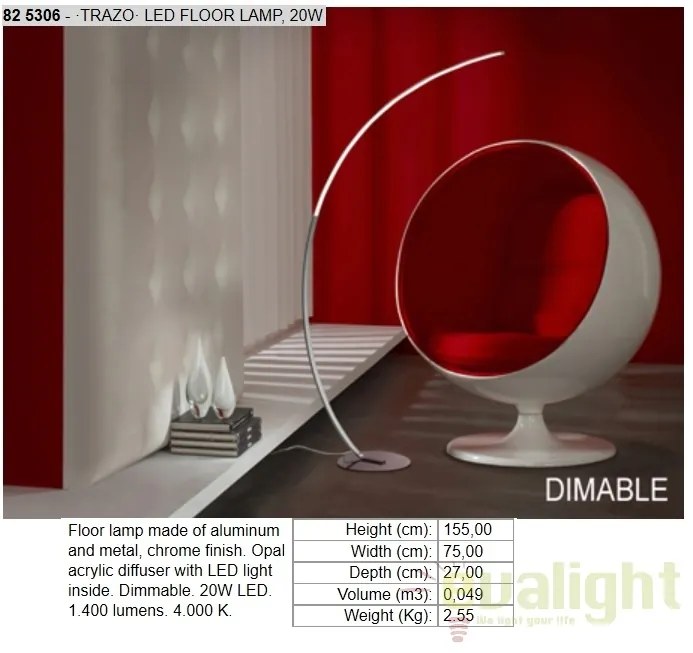 Lampadar LED / Lampa de podea moderna Trazo SV-825306