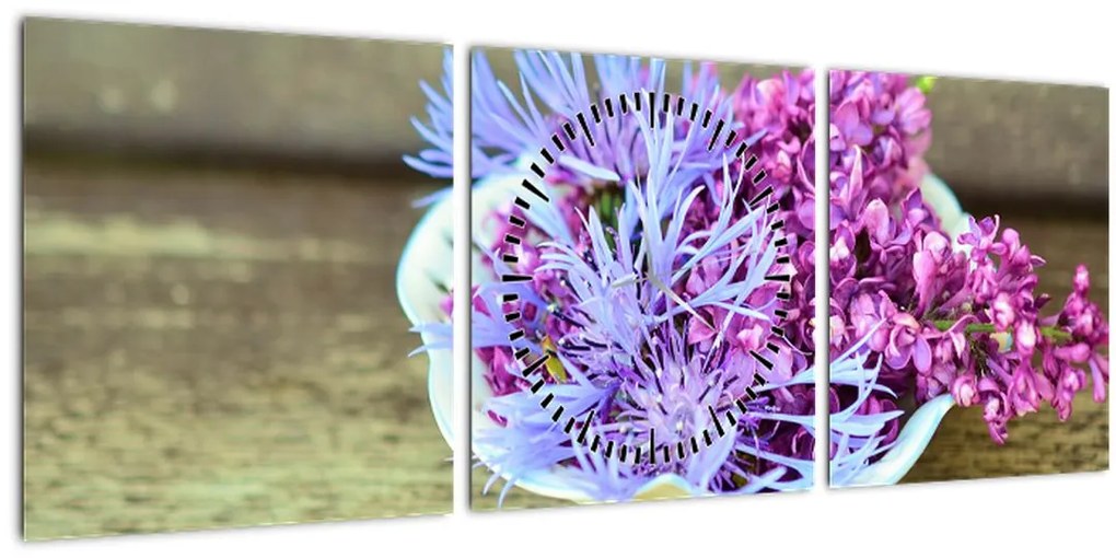 Tablou cu decorațiune din lavanda (cu ceas) (90x30 cm)