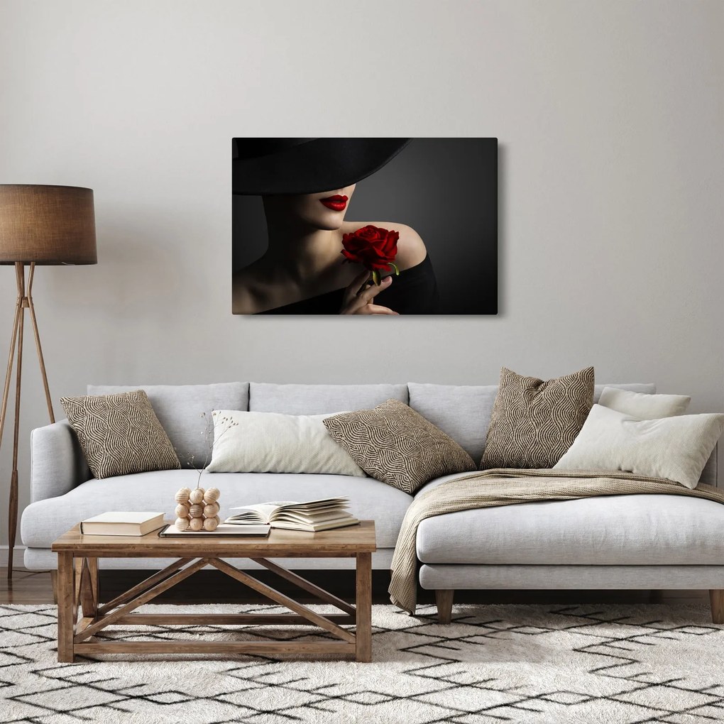 Tablou - Femeia cu flori (90x60 cm)