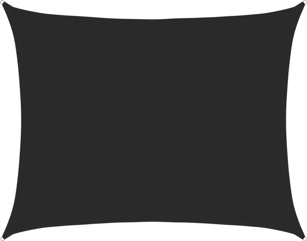 vidaXL Pânză parasolar, negru, 6x7 m, HDPE, 160 g/m²