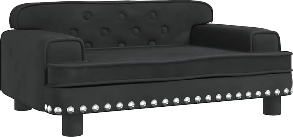 vidaXL Canapea pentru copii, negru, 70x45x30 cm, catifea