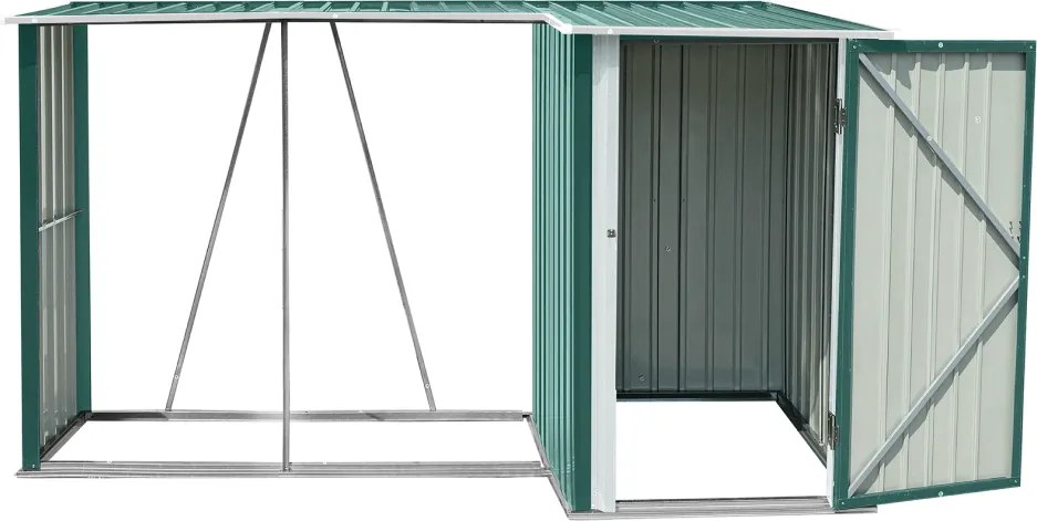 şopron din lemn cu şopron, 270x104x159 cm, verde închis, ARPOL TYP 2