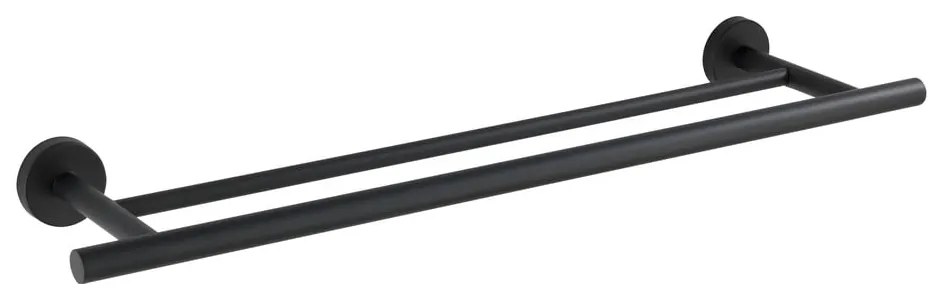 Suport dublu de perete pentru prosoape din metal inoxidabil Wenko Bosio Rail Duo, negru