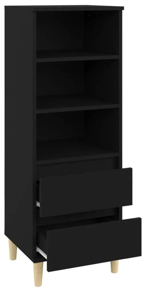Dulap inalt, negru, 40x36x110 cm, lemn compozit 1, Negru