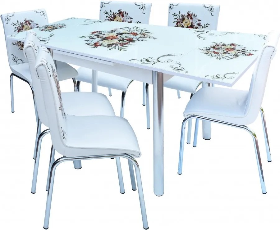 SET MASA STICLA CU 6 SCAUNE Nr63 CICEC SEPETI