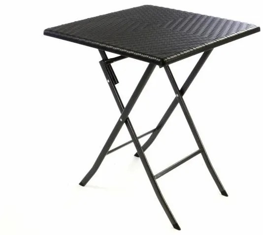 Masă de grădină și 2 scaune cu aspect de ratan, pliabile