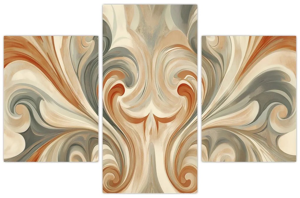 Tablou - Vârtejuri în culori pământii (90x60 cm)