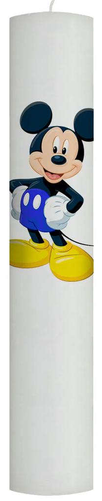 Lumanare Botez Mickey cu albastru 4,5 cm, 40 cm