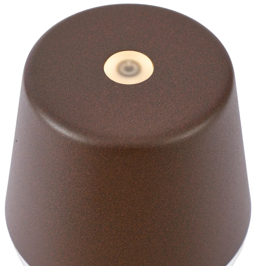 Lampă de masă maro rugină, inclusiv LED IP65 reîncărcabilă cu stație de încărcare - Bass