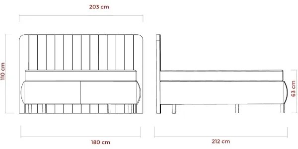 Pat tapițat ALEXA 180x200 cm, cu saltele și spațiu de depozitare, bej