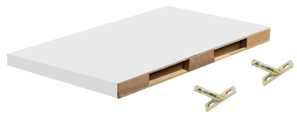 Polita perete cu suport fixare ascuns, 30x19x1.8 cm, Alb
