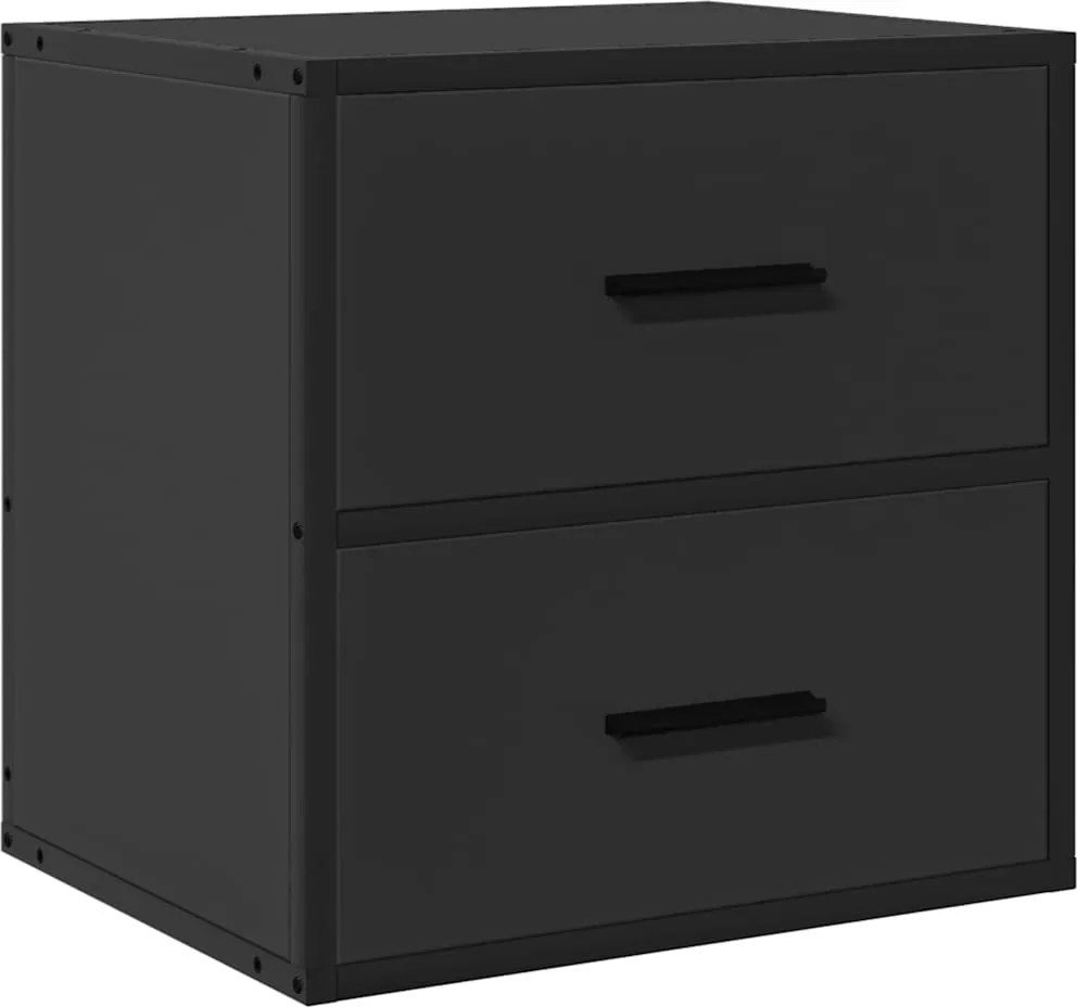 vidaXL Noptieră de perete, negru, 40x31x39,5 cm