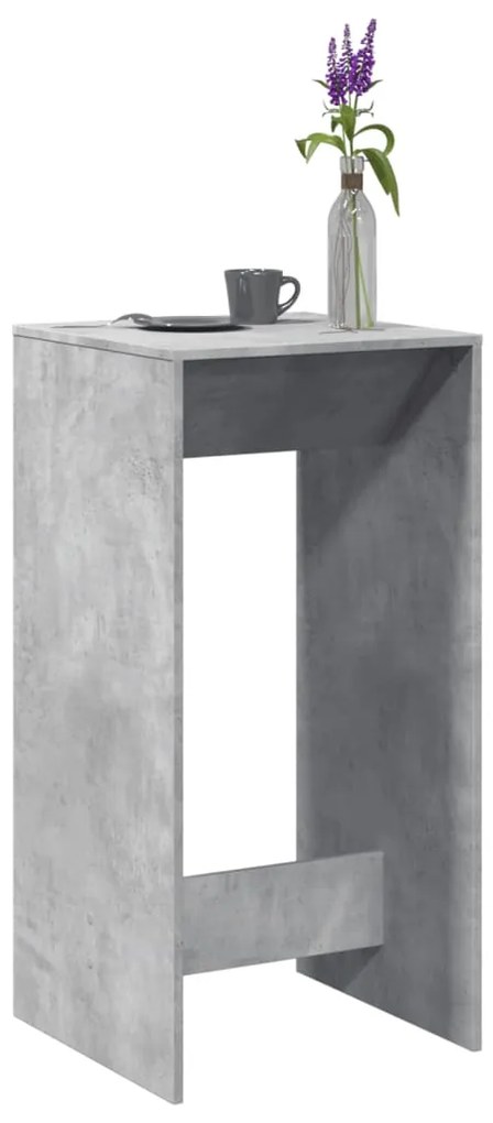 854421 vidaXL Masă bar, gri beton, 51x50x103,5 cm, lemn prelucrat