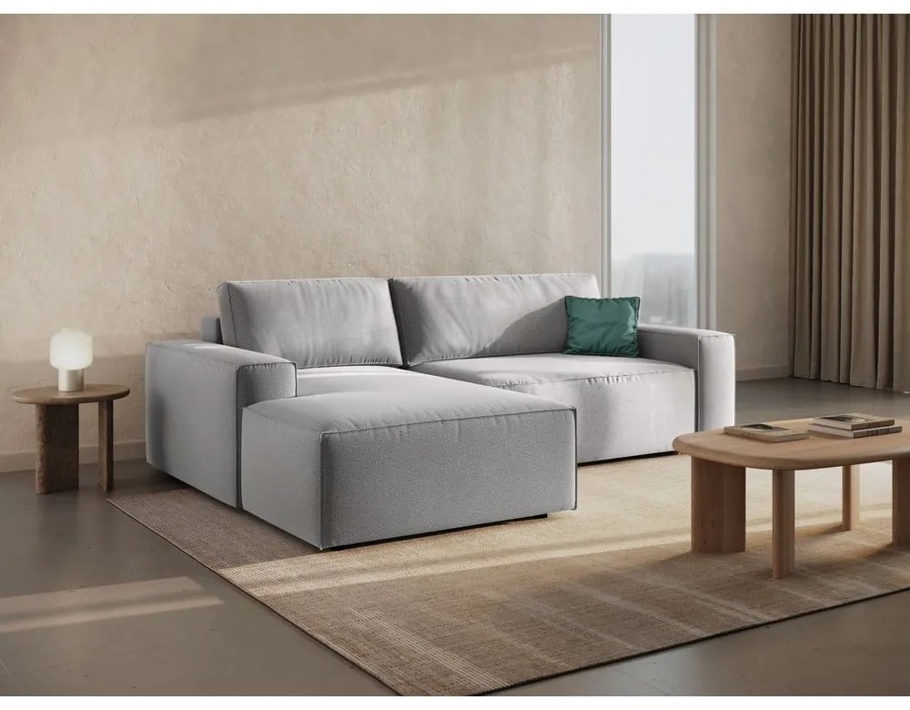 Colțar gri deschis extensibil (cu colț pe partea stângă ) Jodie – Micadoni Home