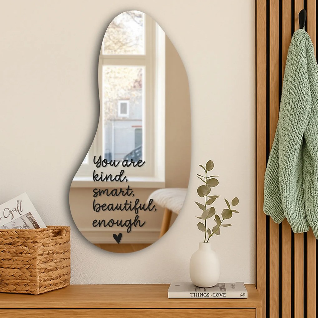 Autocolant pentru oglindă S3 – You are kind, smart, beautiful, enough. (Handwritting)
