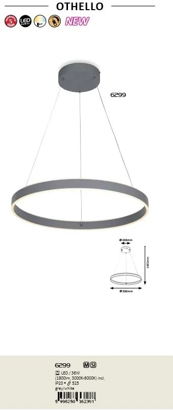 Lustra suspendata LED cu telecomanda design modern Othello 6299 RX