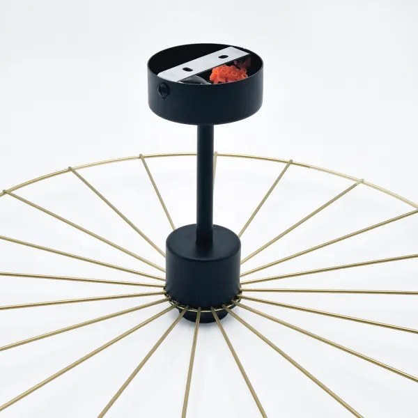 Lustră pe tijă MONTANA 1xE27/15W/230V d. 45 cm auriu/negru