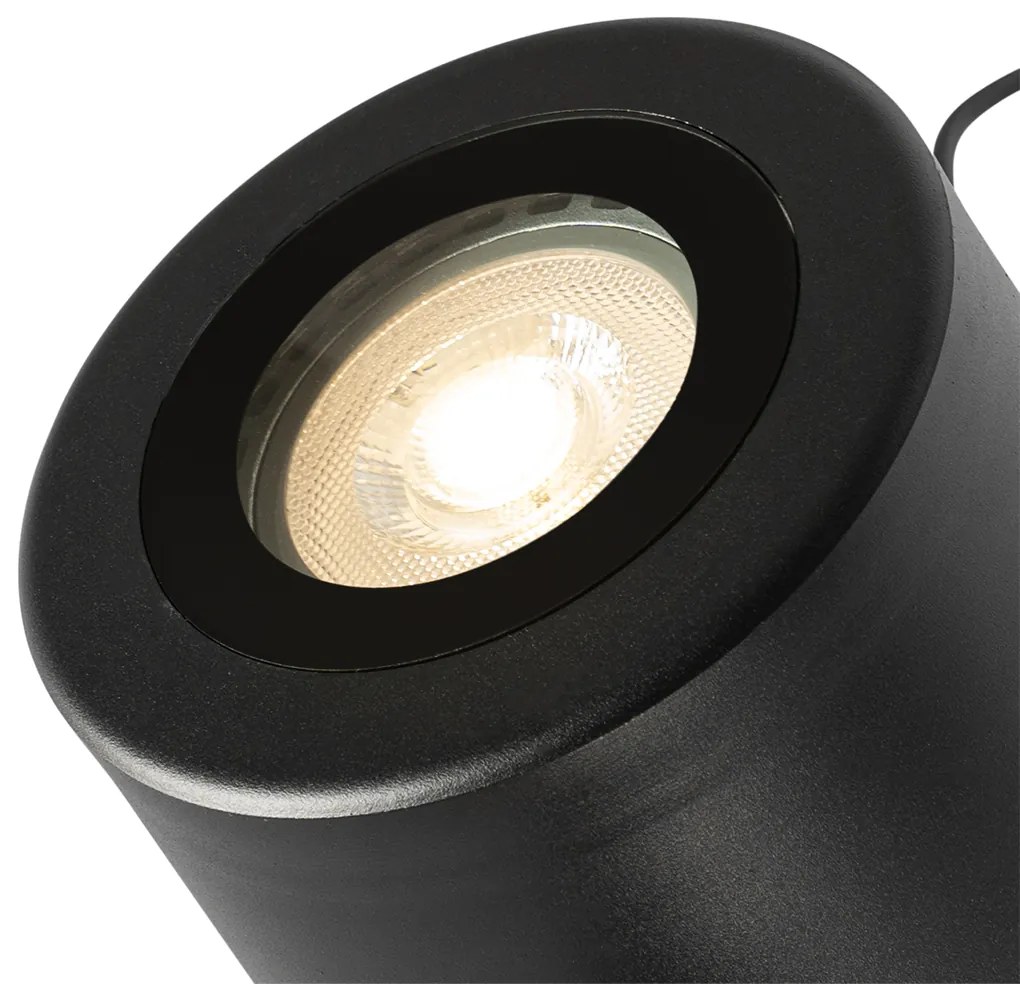 Proiector de grădină modern negru rotund IP65 AR111 - Lennard