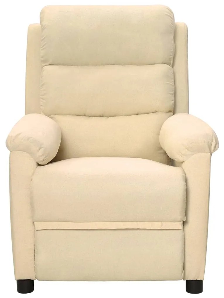 342348 vidaXL Fotoliu rabatabil, crem, material textil