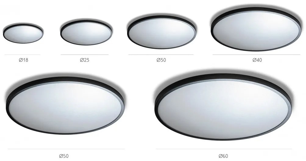 Plafoniera LED design slim MALTA R 30 3000K neagra