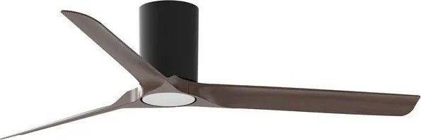 Lustra LED cu ventilator si telecomanda POLAR negru/ nuc