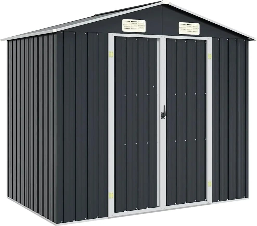 vidaXL Șopron de grădină, antracit, 205 x 129 x 183, oțel galvanizat