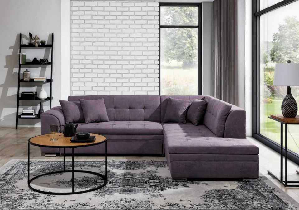 Coltar tapitat, extensibil, 260x80x205 cm, Pieretta R03, Eltap (Culoare: Galben / Poco 50)