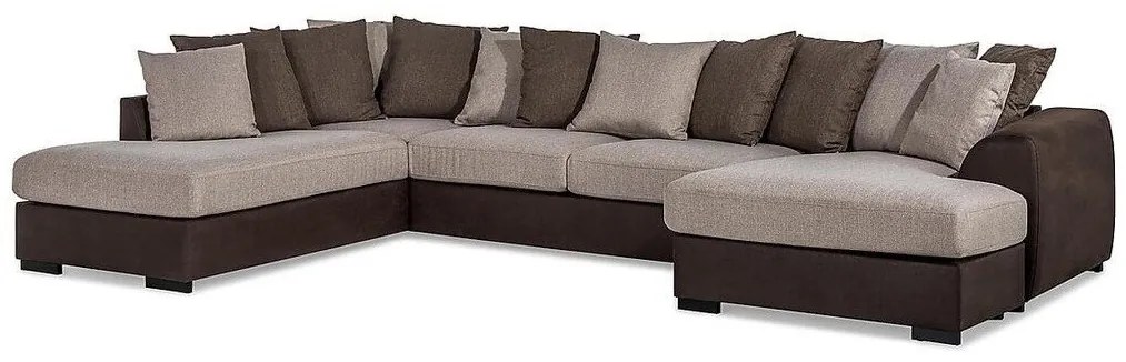 Colțar In Living 369Beige, Maro, 380x237x86cm, Picioare: Plastic