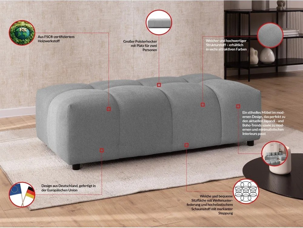 Taburet gri Albane – Ropez