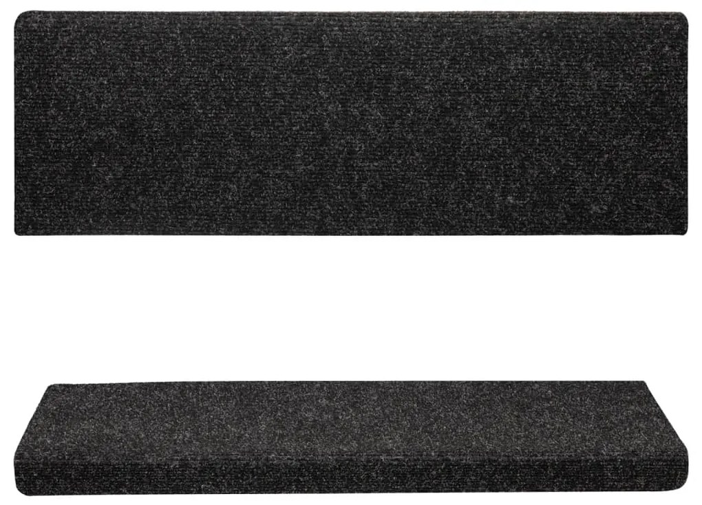 Covorase scari, 5 buc., negru, 65x25 cm, cusatura punch 5, Negru